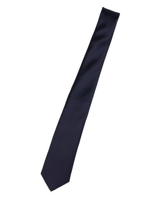 Brooklyn Brigade Blue Solid Satin X-Long Tie for men
