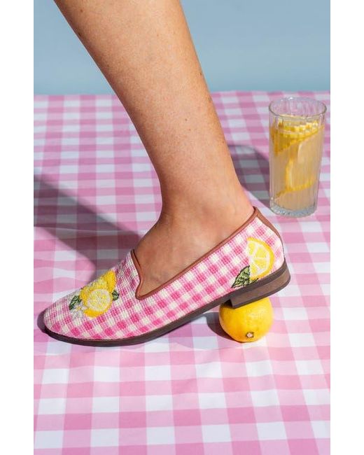 PAIGE Pink Needlepoint Loafer