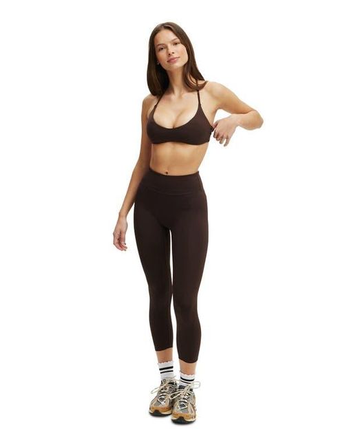 Cotton On Brown Active Ultra Soft Minimal Strappy Crop