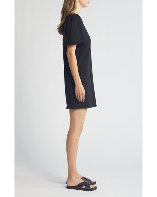 Nation Ltd Black Mallory Flutter Sleeve T-shirt Dress