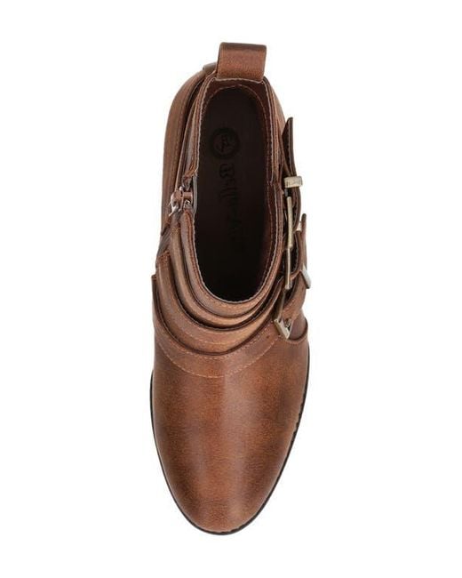 Bella Vita Brown Bowie Buckle Strap Bootie