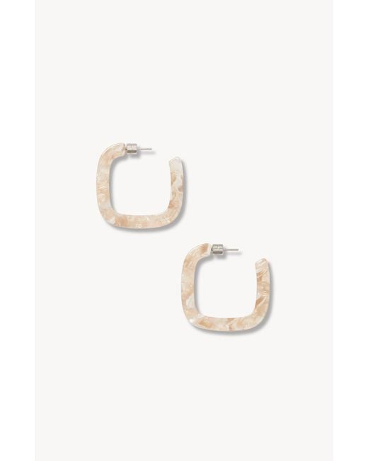 Machete White Midi Square Hoops