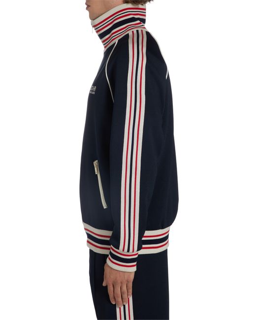 Golden Goose Deluxe Brand Blue Stripe Trim Raglan Sleeve Track Jacket for men
