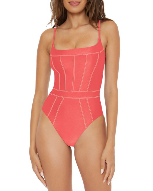 Becca Red Color Sheen One-piece Swimsuit