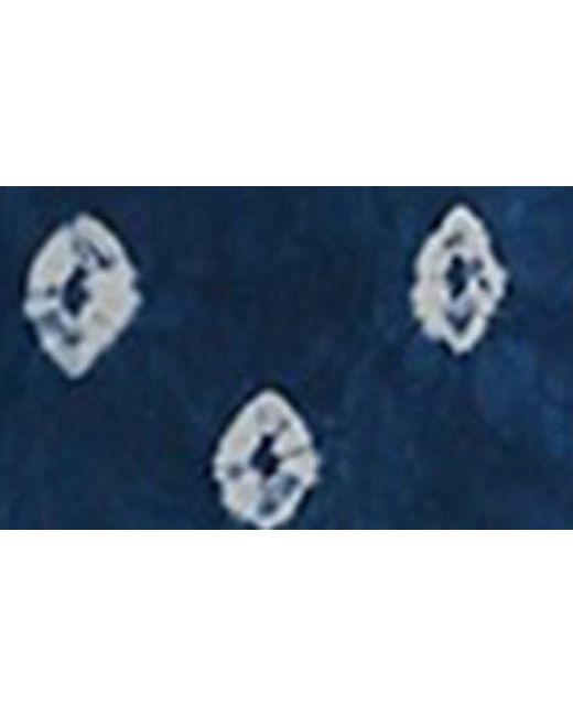 Madewell Blue Shibori Tie Back Tiered Cotton Midi Dress