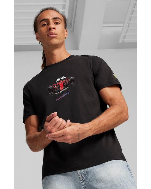 PUMA Black Scuderia Ferrari Race Graphic T-shirt for men