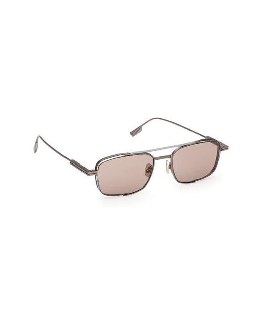 Zegna Pink 54Mm Rectangular Sunglasses for men