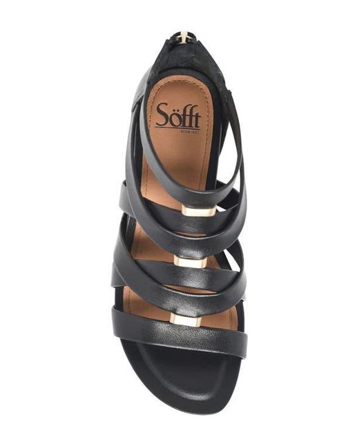 Söfft Black Vivi Platform Wedge Sandal