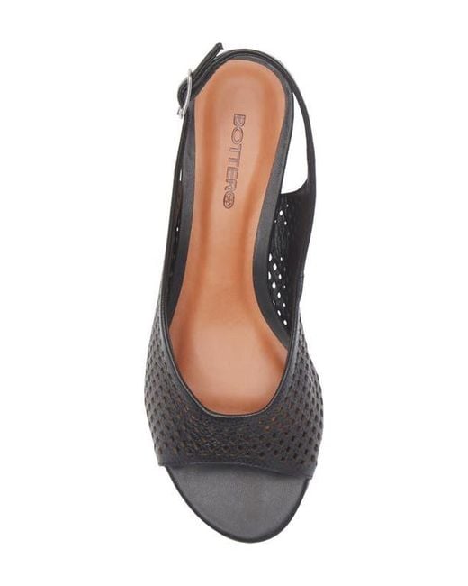 BOTTER Blue Botelsa Perforated Open Toe Slingback Pump