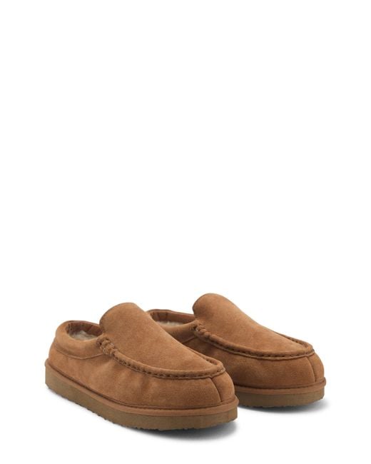 Mango Brown Suede Faux Shearling Lined Clog for men