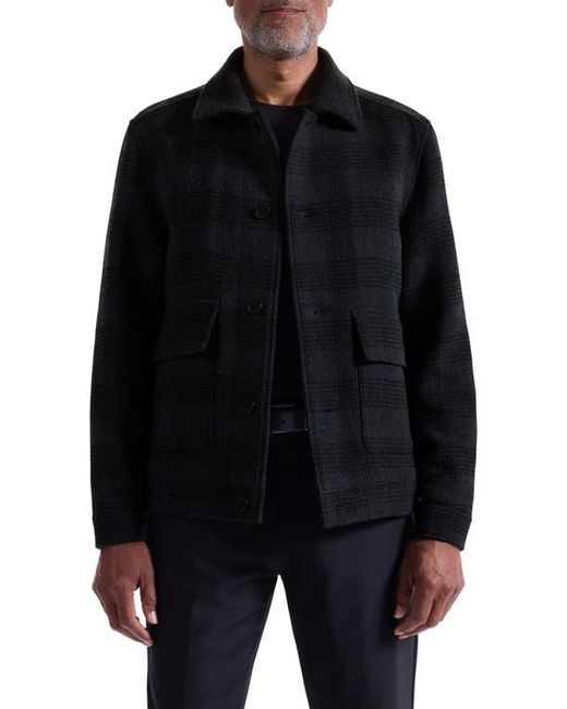 Bugatchi Black Glen Plaid Jacket for men