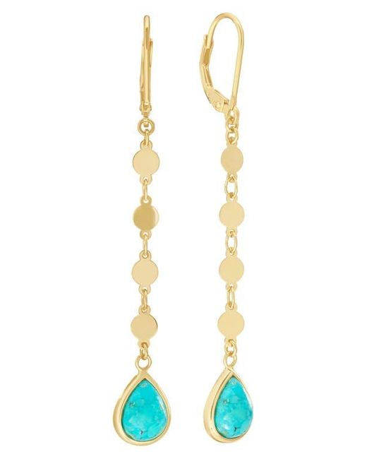 ATHRA LUXE Blue Flat Disc Drop Earrings