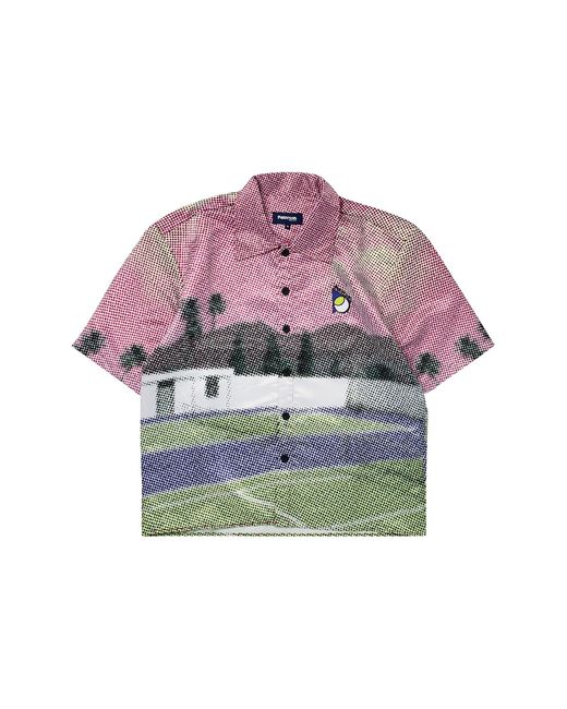 Paterson Pink Palm Springs Oversize Short Sleeve Button-up Shirt for men