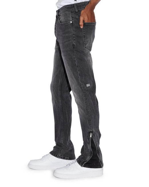 Ksubi Black Van Winkle Zip Hem Skinny Jeans for men