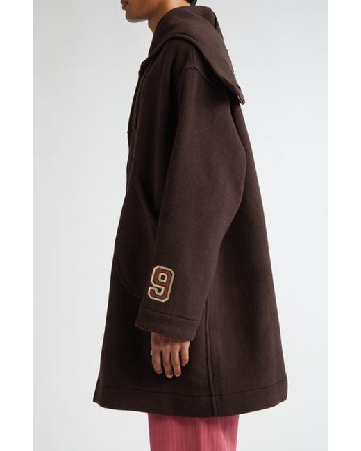 Bode Black Sideline Wool Coat for men
