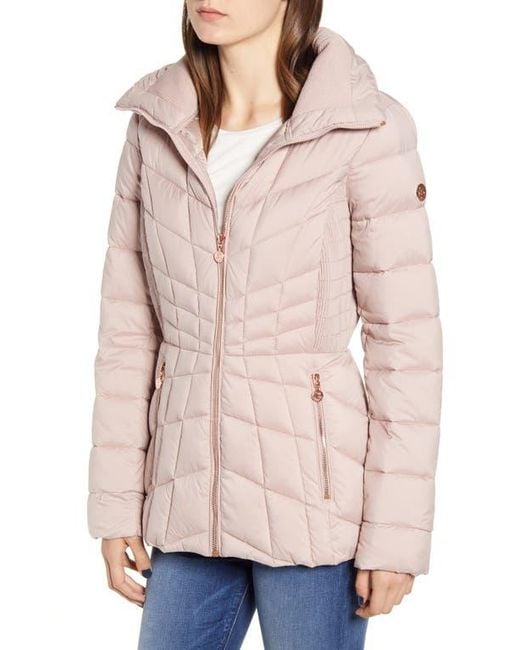 Bernardo Pink Packable Ecoplume Coat