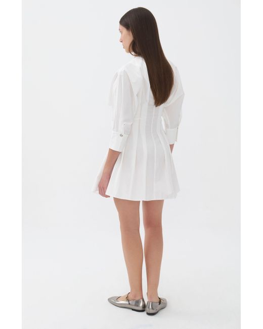 Nocturne White Zippered Dress
