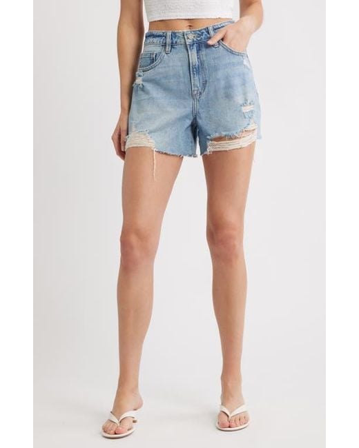 Hidden Jeans Blue Ripped High Waist Denim Shorts
