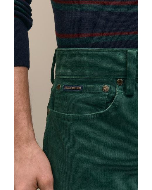 Brooks Brothers Green Cotton Stretch Corduroy Pants for men