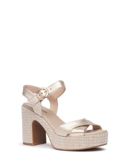 Nero Giardini Metallic Ankle Strap Platform Sandal