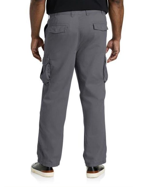 True Nation by DXL Gray Big & Tall Broken-In Relaxed Fit Cargo Pants for men
