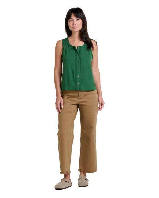 Toad & Co. Green Manzana Button Front Tank