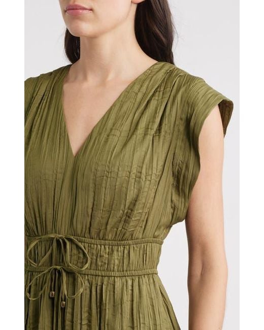eliza j green wrap dress Lucille Tulle Midi Dress-Emerald Night main image 0