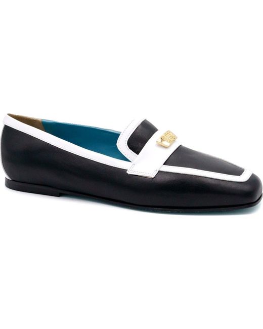 Valentina Rangoni Blue Briseide Flat Loafer With Logo Bit