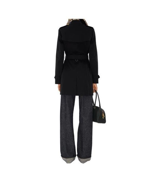 Burberry Black Short Chelsea Heritage Trench Coat