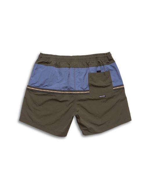 Maui & Sons Multicolor Granite Colorblock Nylon Swim Trunks for men