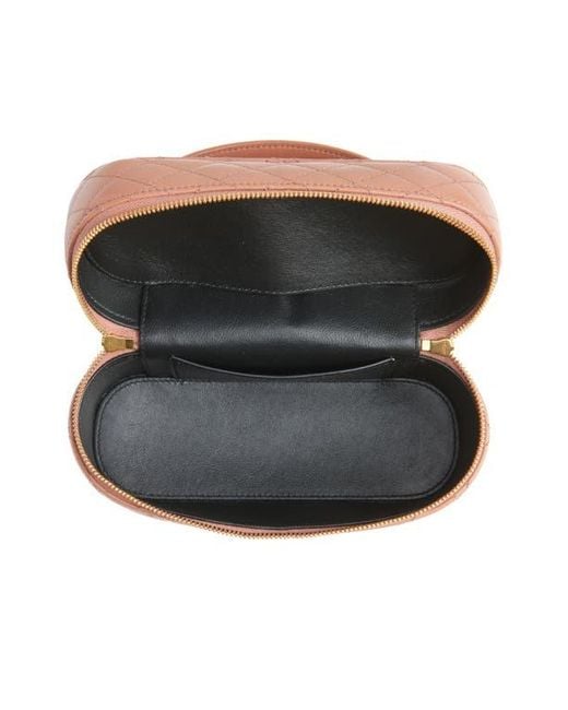 Saint Laurent Brown Mini Gaby Quilted Leather Vanity Case