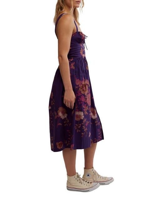 Free People Purple Laters Baby Stretch Cotton Midi Sundress