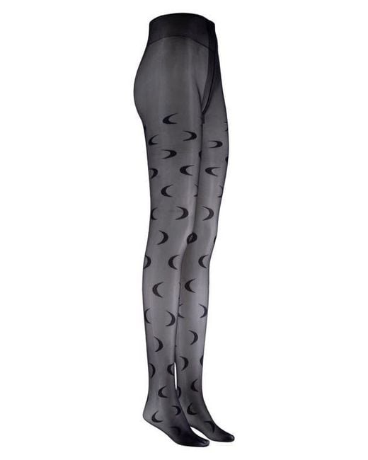 LECHERY Black Moon Pattern Tights