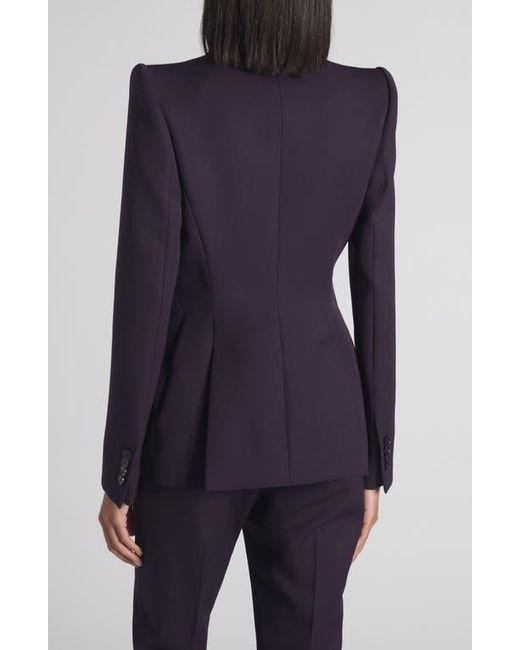 McQueen Blue One-Button Wool Jacket