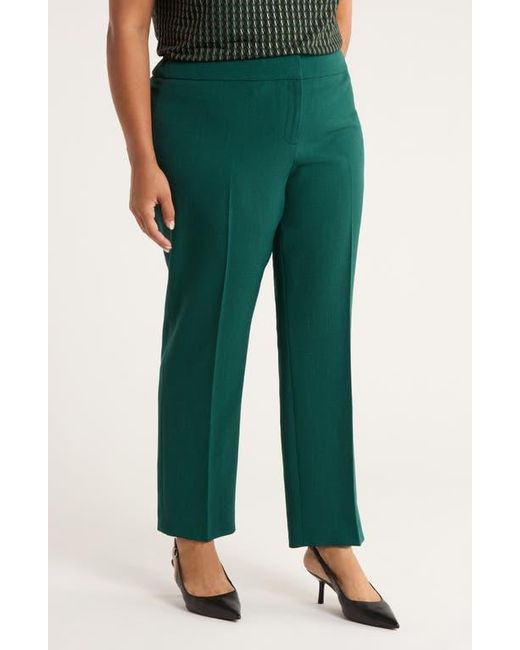 Kasper Green Flat Front Slim Pants