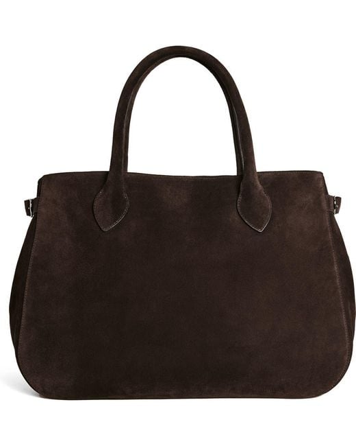 Reformation Black Large Patrizia Suede Satchel