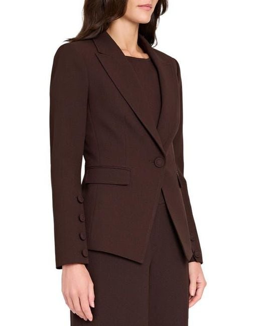 Tahari Brown One-Button Blazer