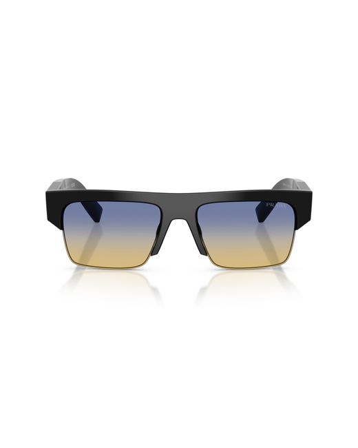 Prada Blue 55Mm Rectangular Sunglasses for men