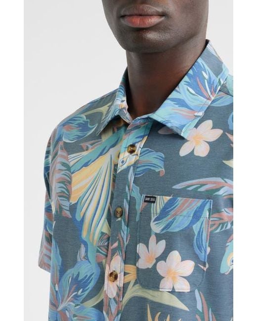 Dark Seas Blue Ritter Button-Up Shirt for men