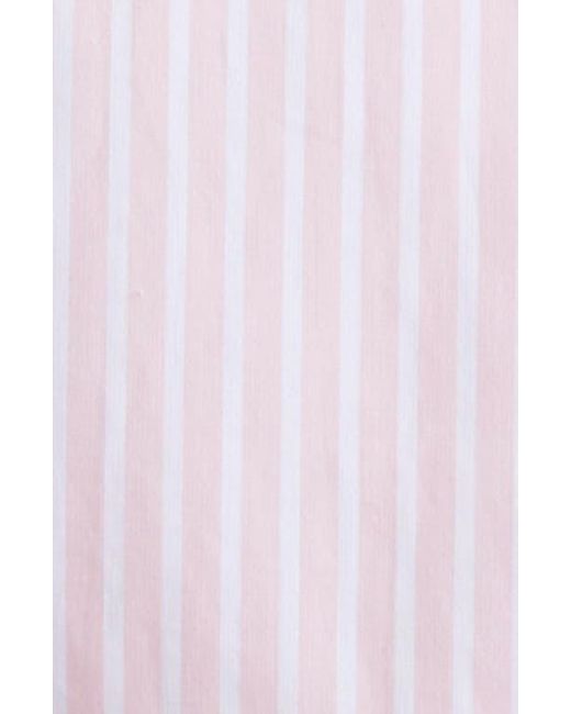 Sporty & Rich Pink Eden Script Stripe Cotton Button-Up Shirt