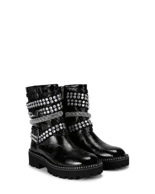 Kurt Geiger Black Crystal Embellished Multistrap Boot