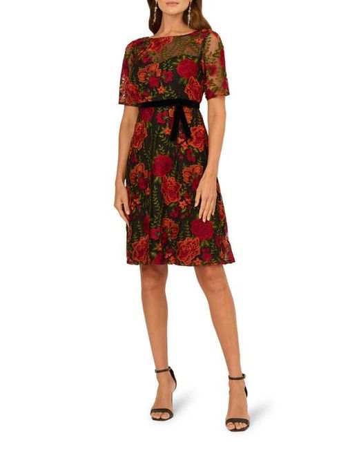 Adrianna Papell Floral Embroidered Cocktail Dress | Lyst