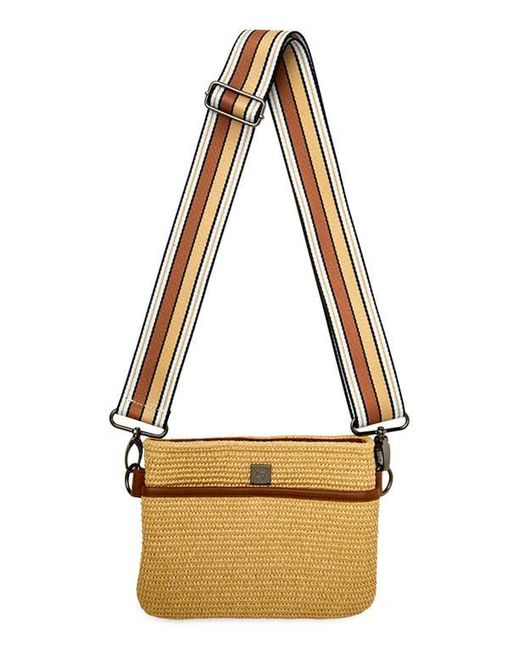 Think Royln Metallic Raffia Crossbody Bag
