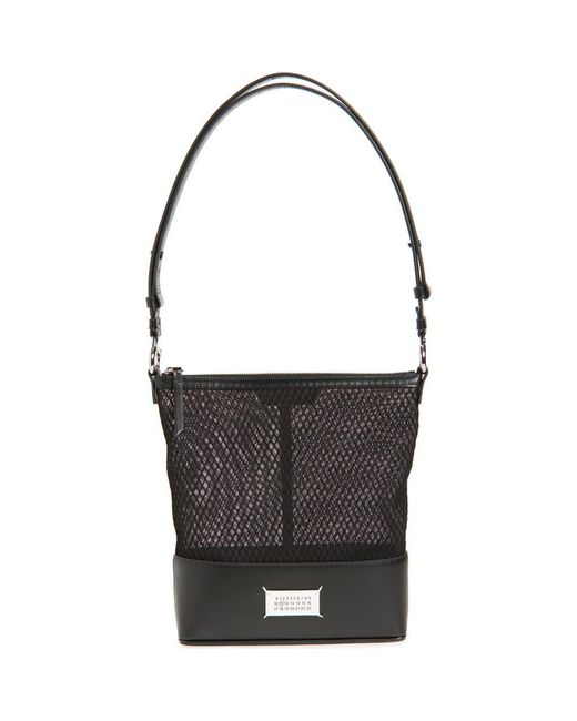 Maison Margiela Small 5Ac Mixed Media Hobo Bag in Black | Lyst