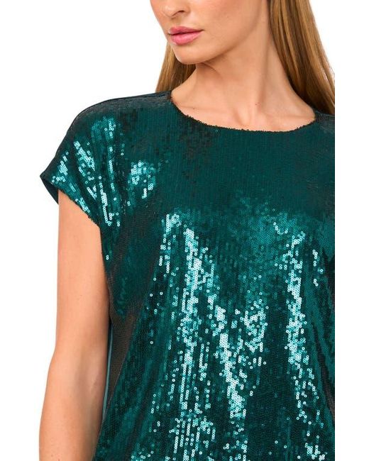 Halogen® Green Sequin Cap Sleeve Top
