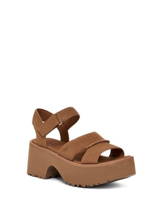 Ugg Brown New Heights Platform Sandal