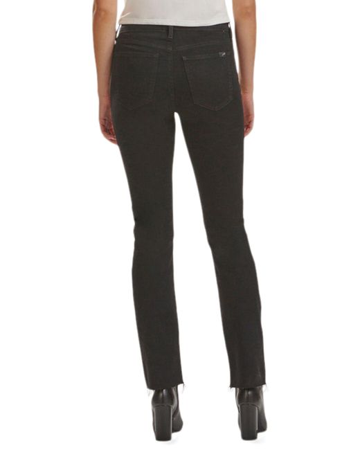 7 For All Mankind Black Ripped Slim Straight Leg Jeans