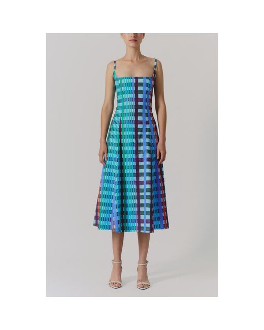 De Loreta Micaela Spaghetti Strap Cotton Midi Dress in Blue | Lyst