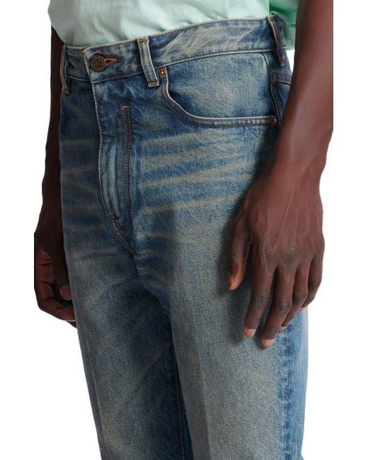 Balmain Blue Slim Straight-Leg Jeans for men