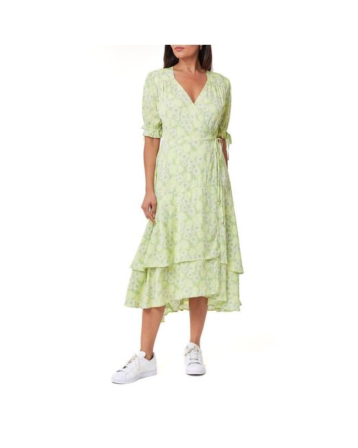 Scotch & Soda Green Wrap Midi Dress